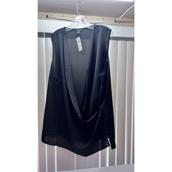 ALFANI BLACK SLEEVELESS WRAP BLOUSE WOMENS SIZE 3XL NEW P1-63 - Picture 2 of 11